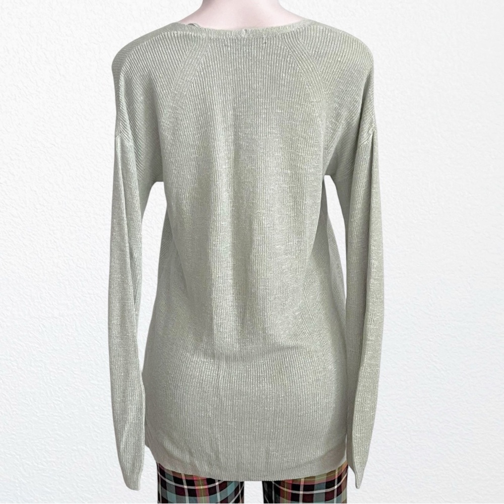 NEW Banana Republic Linen Blend Ribbed Knit V-Neck Casual Tunic Sweater SZ S - Picture 5 of 9